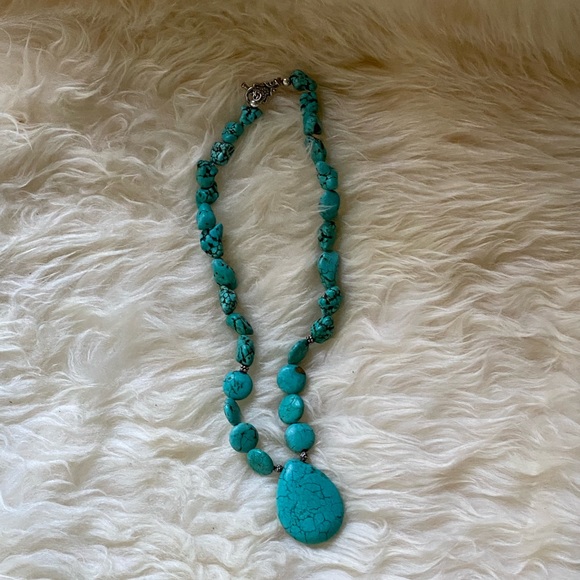 ATI 925 STERLING SILVER TURQUOISE NECKLACE - Picture 9 of 13
